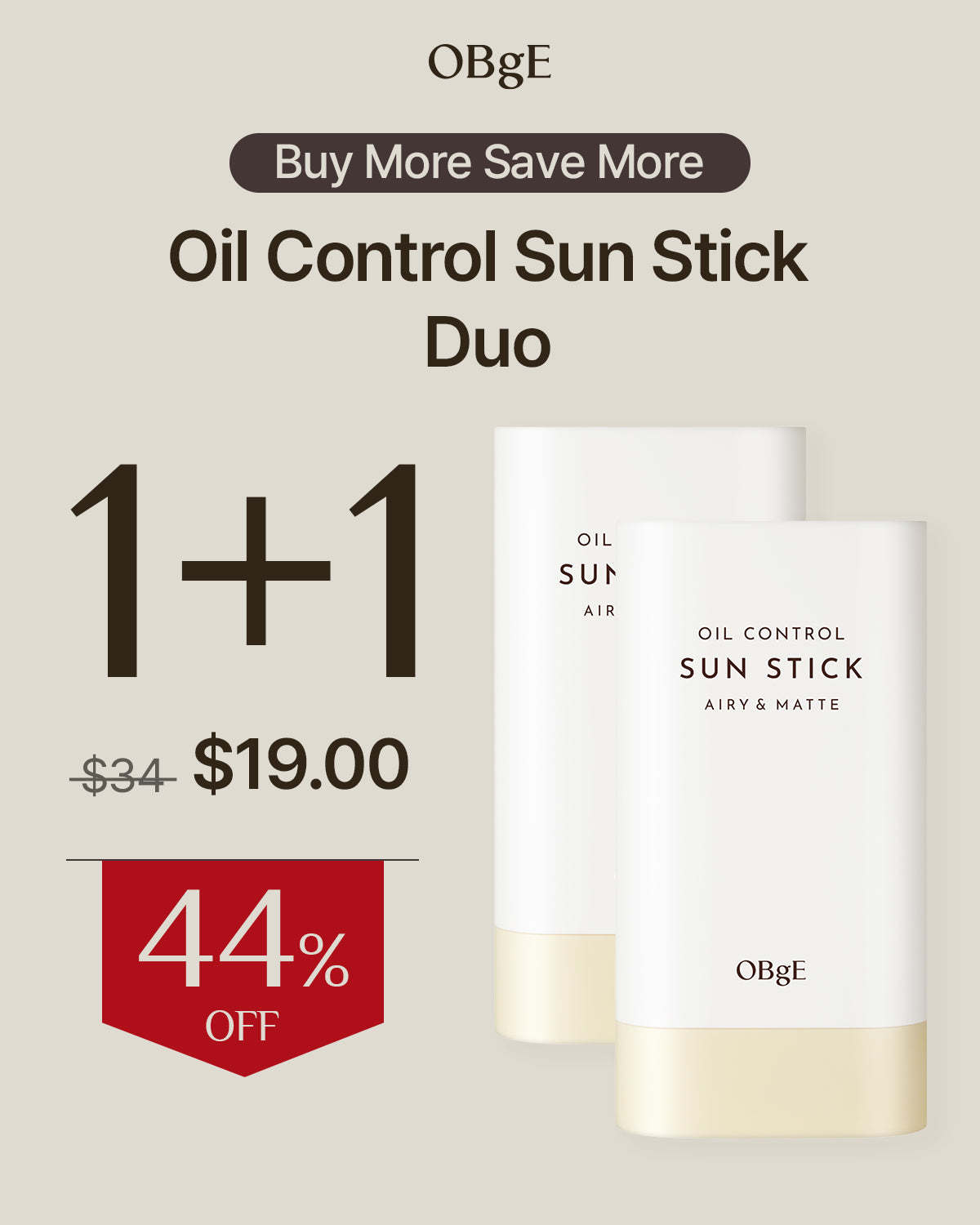 Oil Control Sun Stick Duo